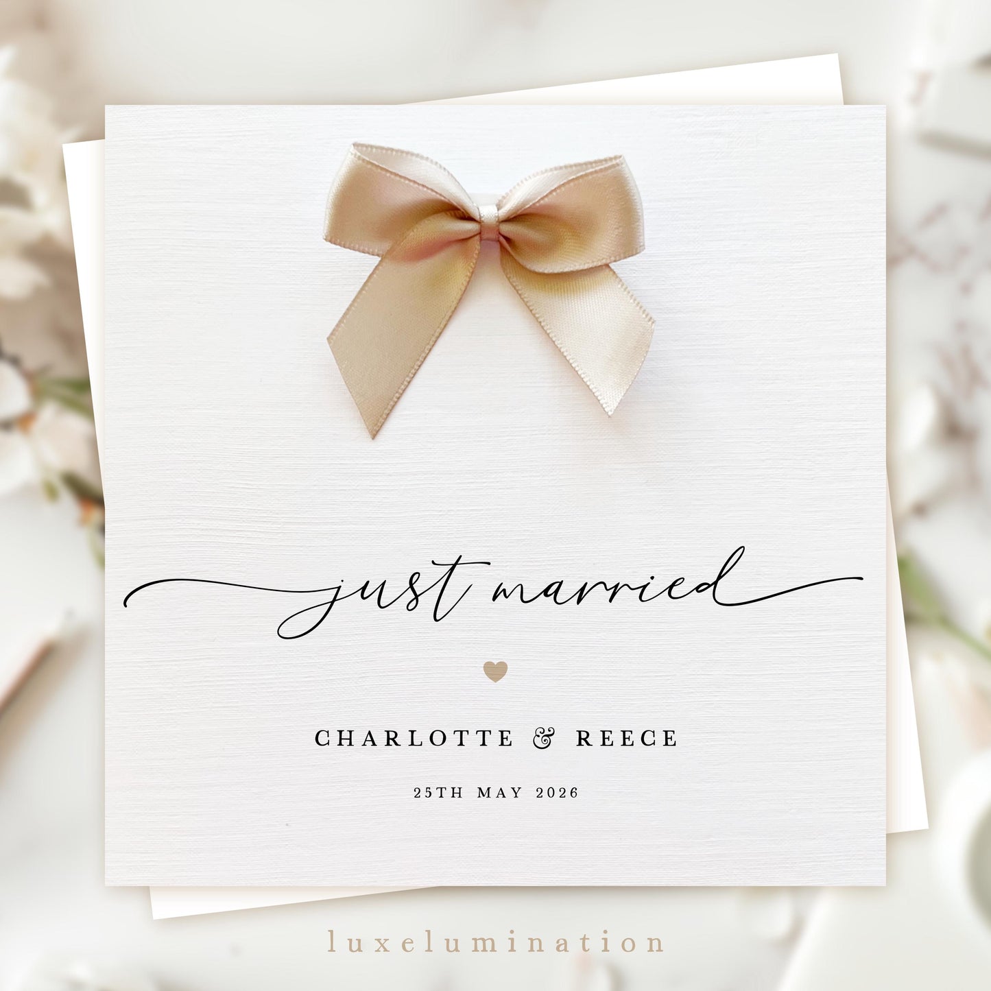 Just Married, Personalised Wedding Day Card