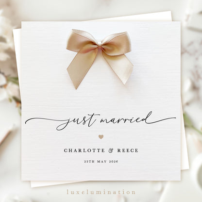 Just Married, Personalised Wedding Day Card