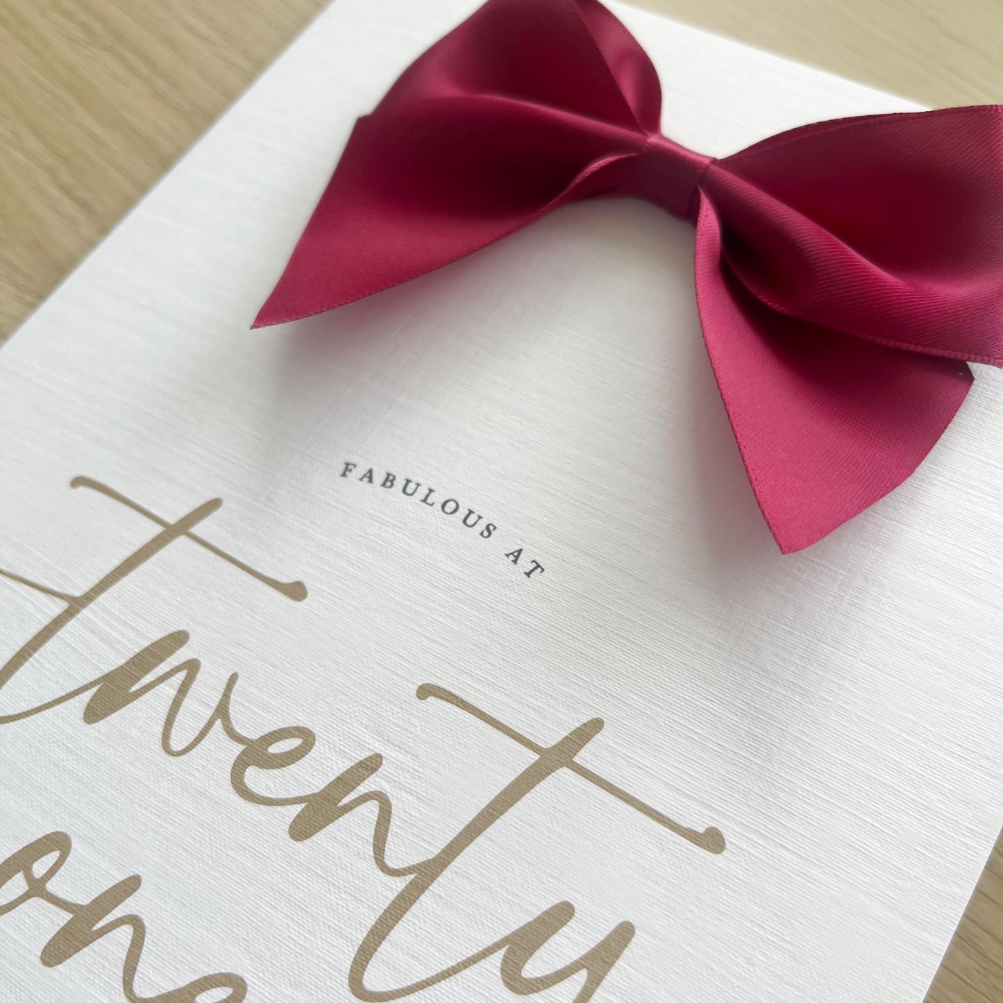 Twenty One - Personalised 21st Happy Birthday Card with Large Satin Bow
