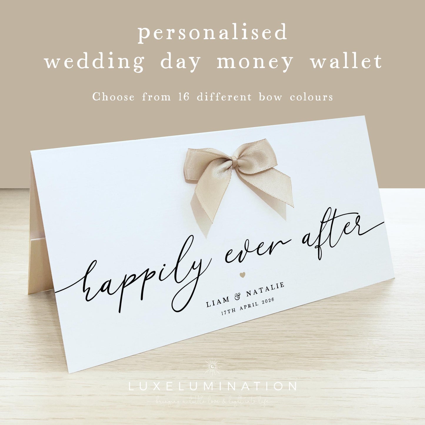 Wedding Gift Card, Money Envelope, Happily Ever After.