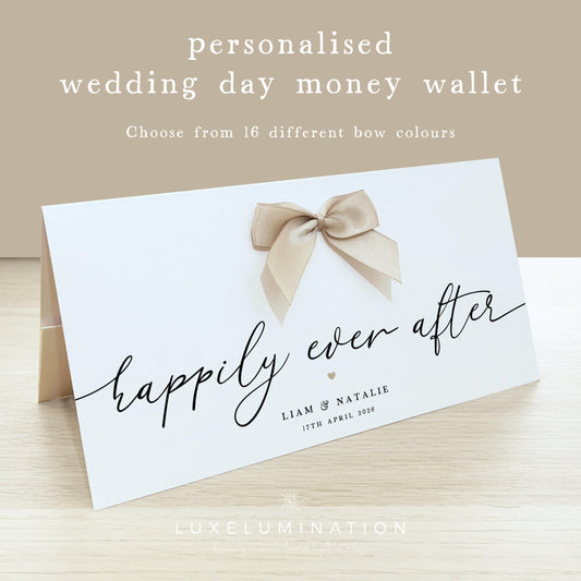 Wedding Gift Card, Money Envelope, Happily Ever After.