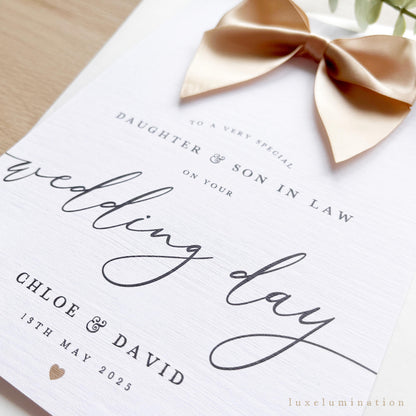 Personalised Luxury Wedding Day Card for Daughter & Son In Law