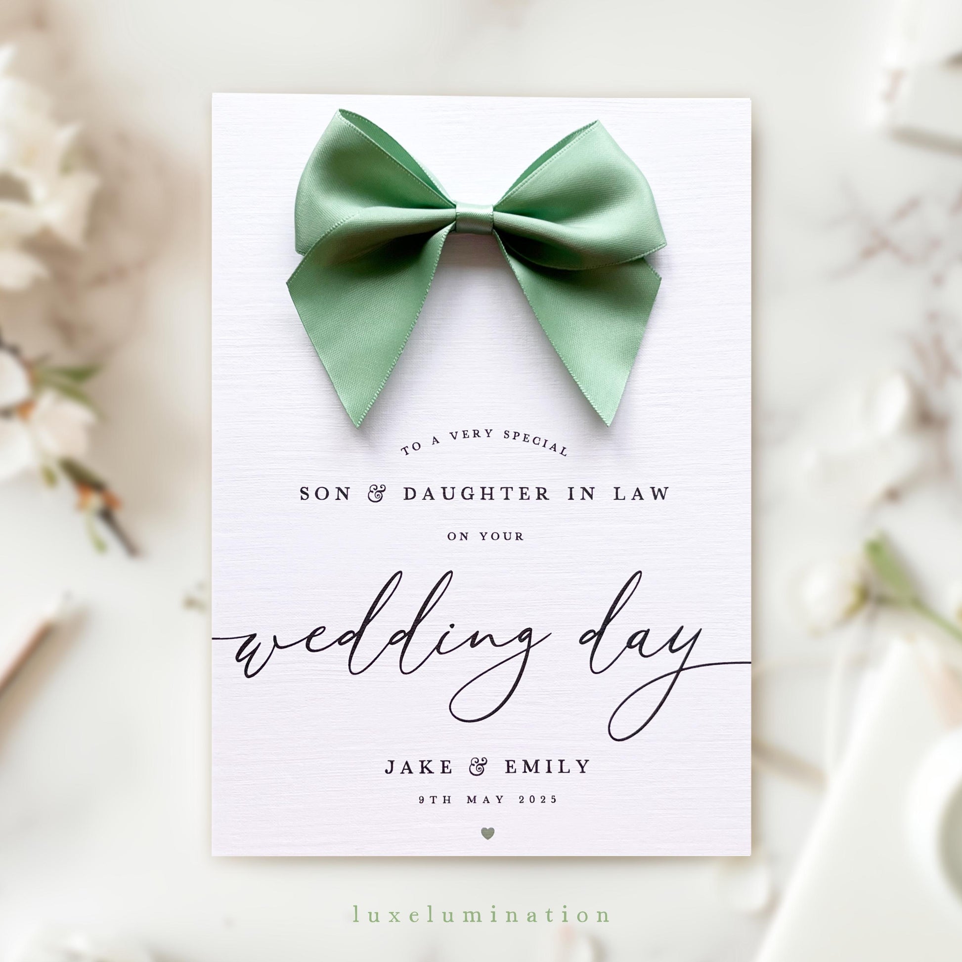 Personalised Luxury Wedding Day Card for Son & Daughter In Law