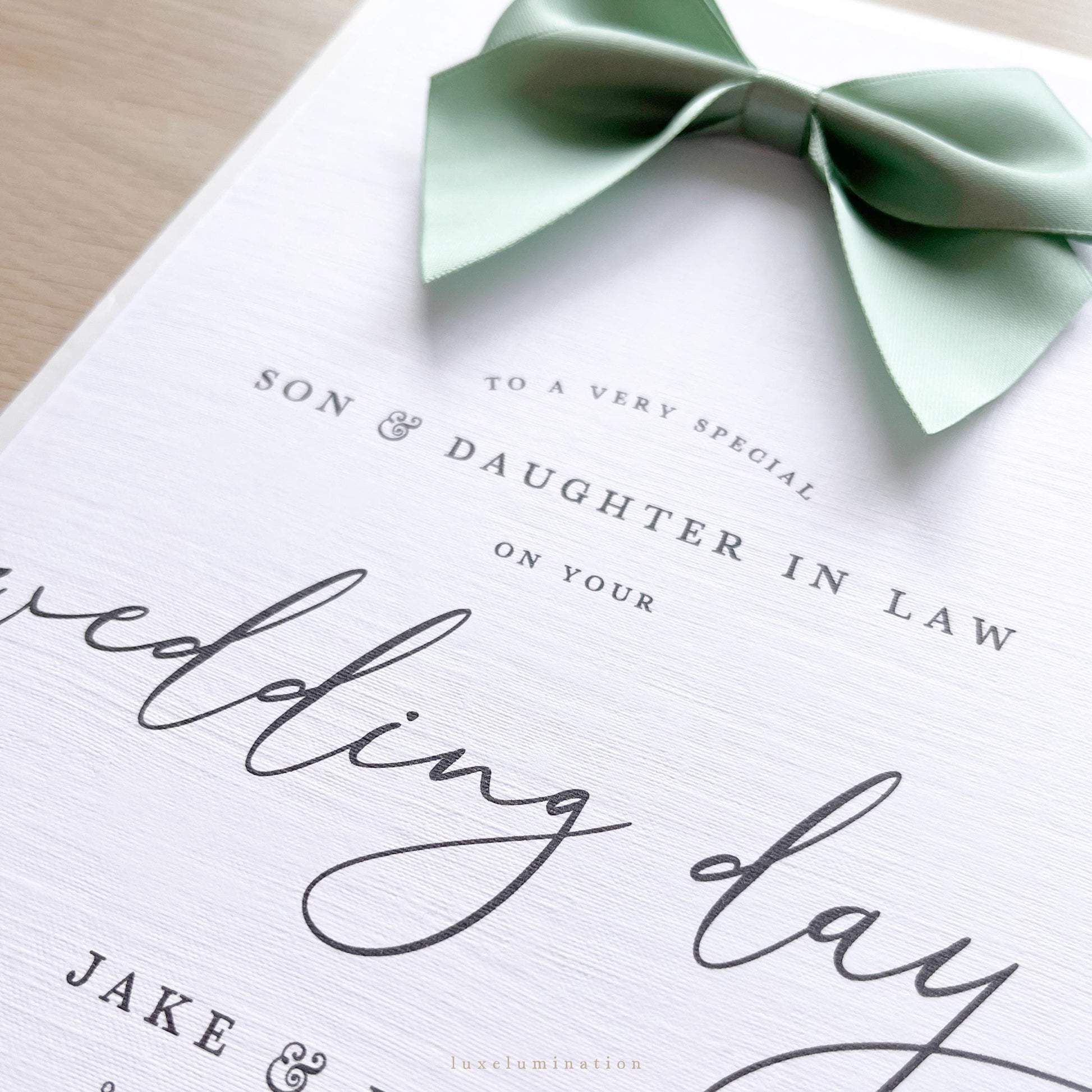 Personalised Luxury Wedding Day Card for Son & Daughter In Law