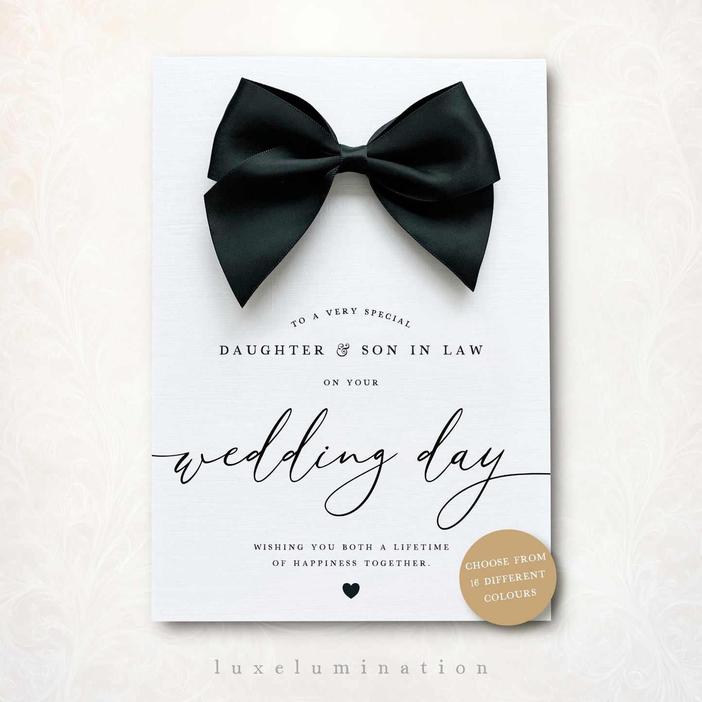 Luxury Wedding Day Card for Daughter & Son In Law