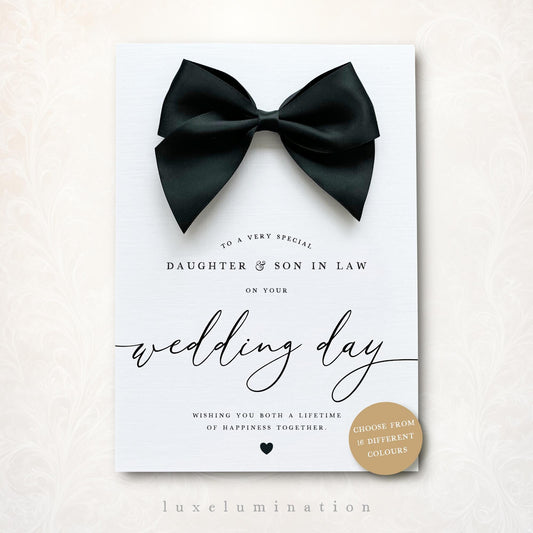 Luxury Wedding Day Card for Daughter & Son In Law