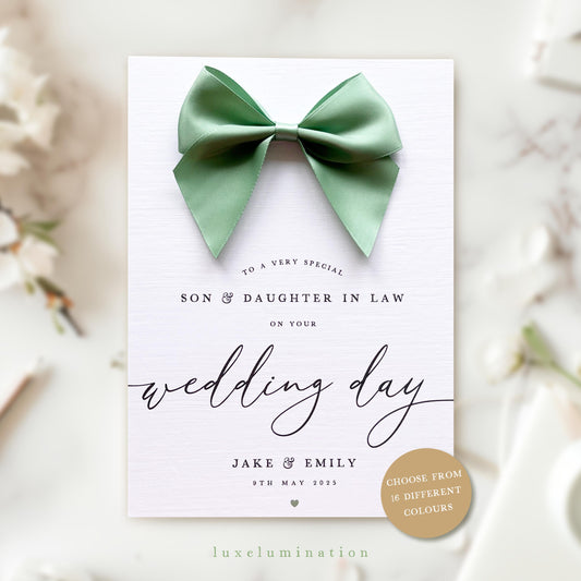 Personalised Luxury Wedding Day Card for Son & Daughter In Law