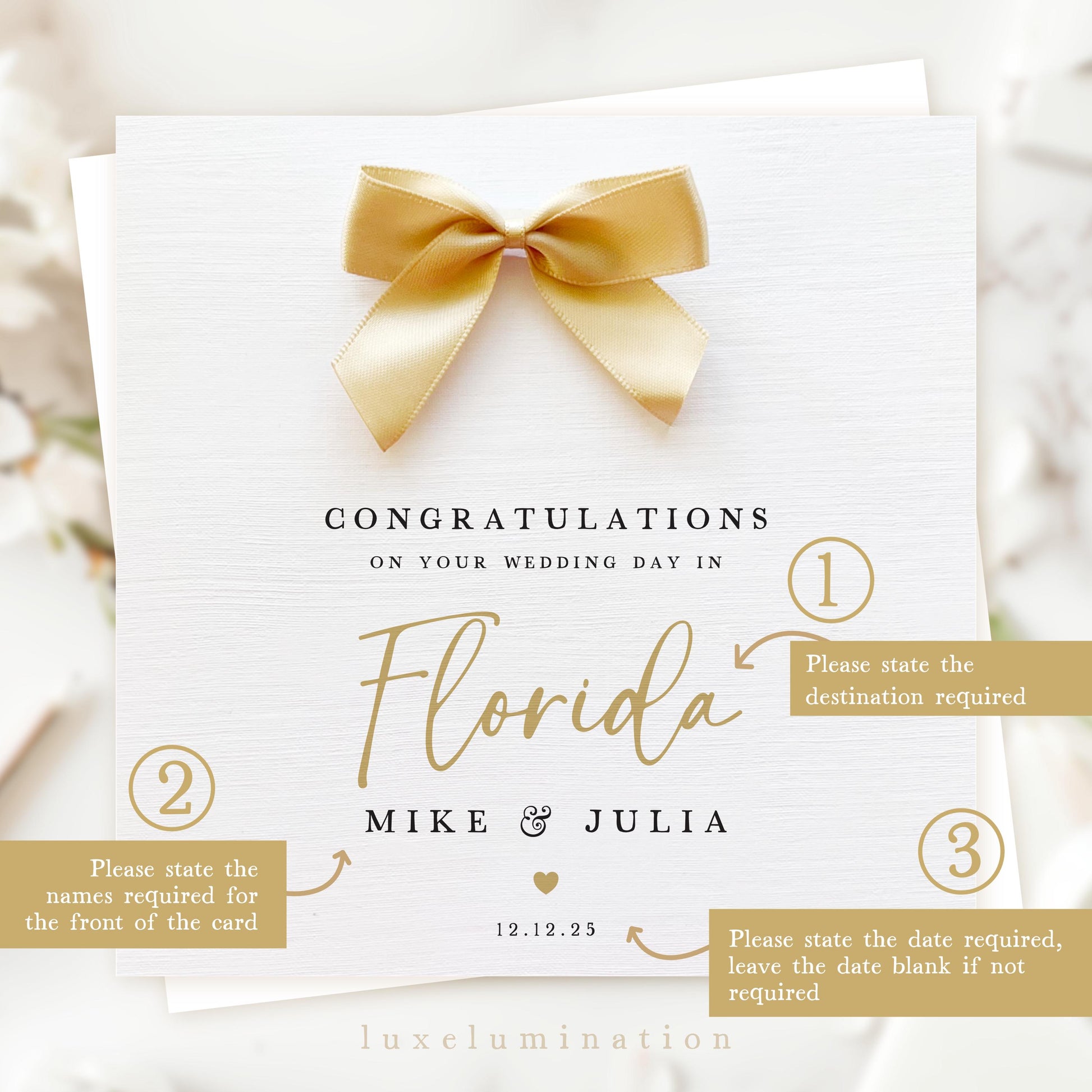 Personalised Wedding Day Card for Tropical Beach, Abroad Destination