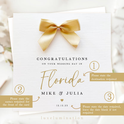 Personalised Wedding Day Card for Tropical Beach, Abroad Destination