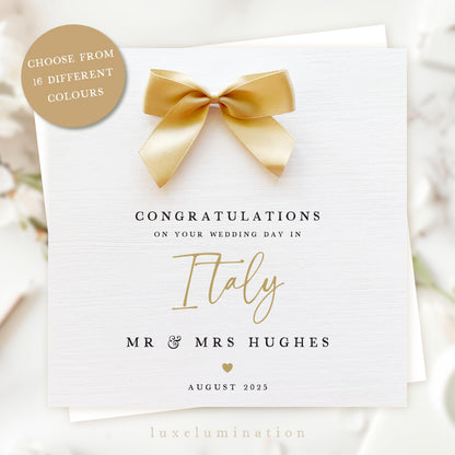 Personalised Wedding Day Card for Tropical Beach, Abroad Destination