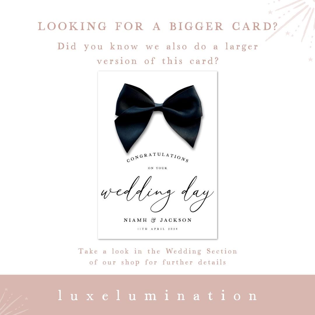 Personalised Wedding Day Card, Black & White, Minimalist Design