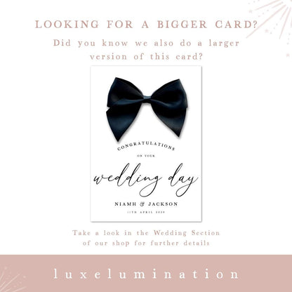 Personalised Wedding Day Card, Black & White, Minimalist Design