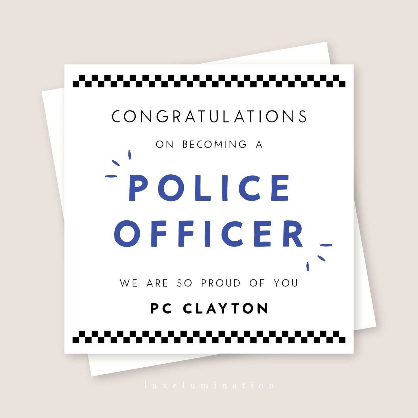 Personalised Police Officer, Congratulations Card