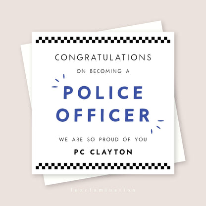 Personalised Police Officer, Congratulations Card