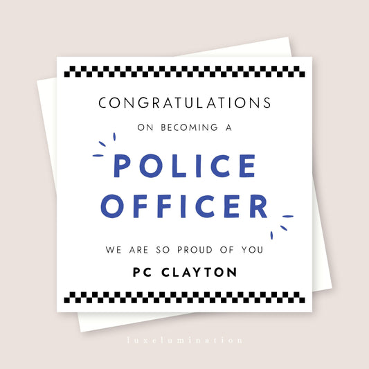 Personalised Police Officer, Congratulations Card