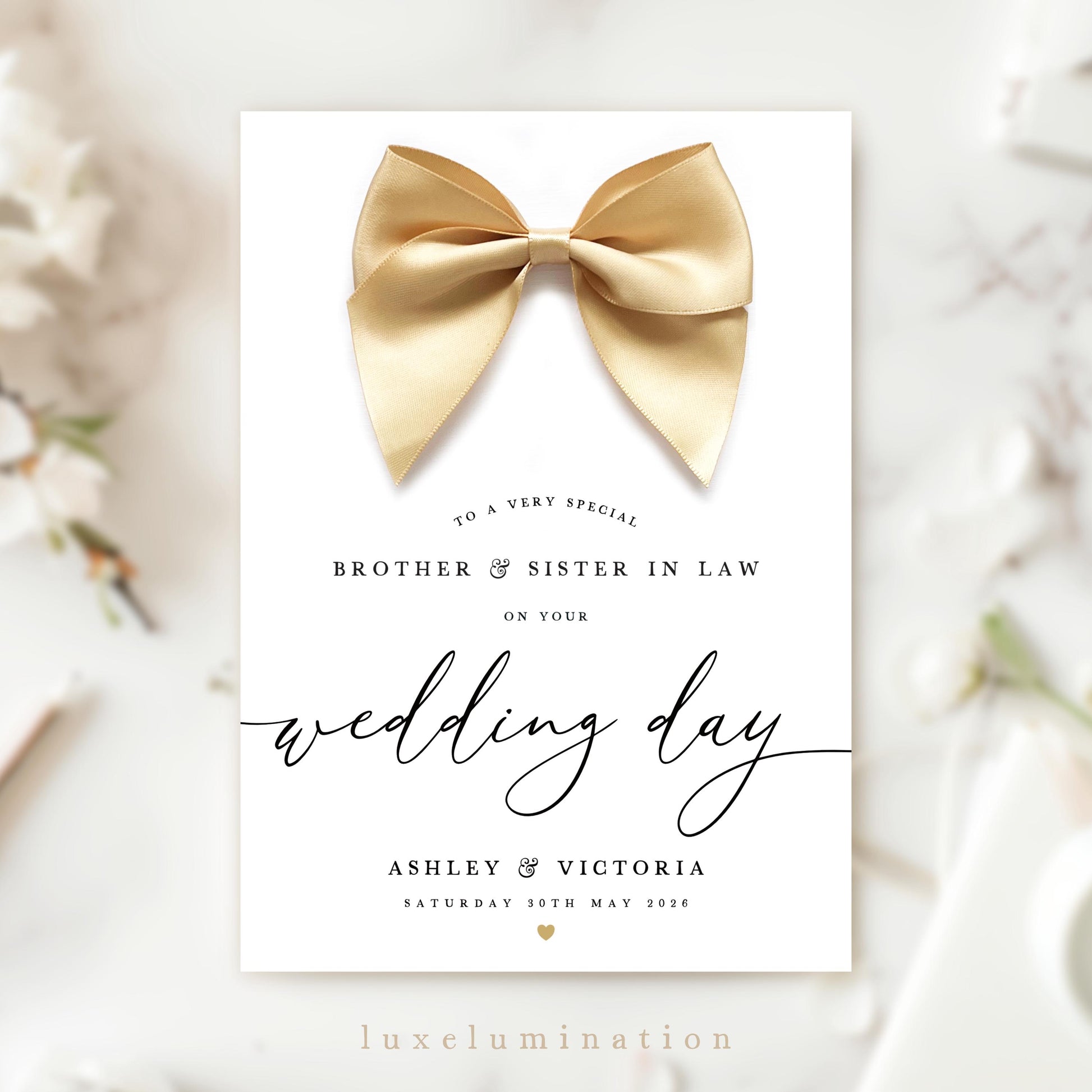 Personalised Brother & Sister In Law Luxury, Large Wedding Day Card
