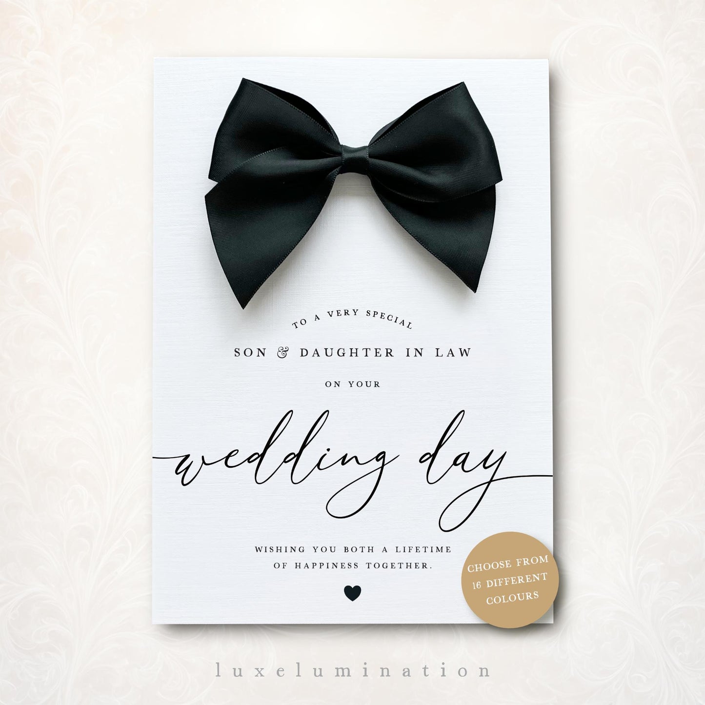 Luxury Wedding Day Card for Son & Daughter In Law