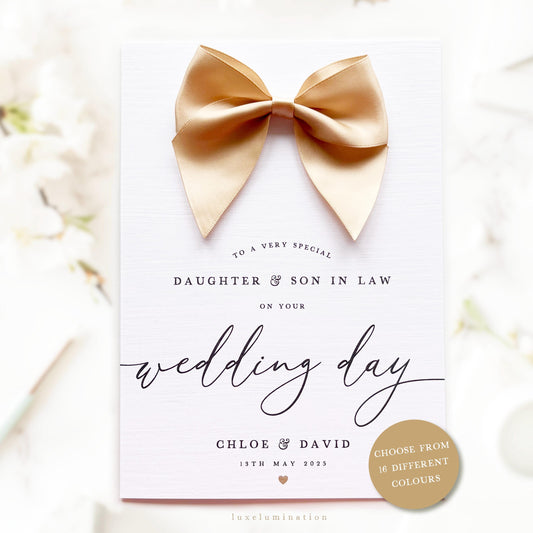Personalised Luxury Wedding Day Card for Daughter & Son In Law