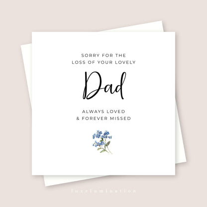 Sorry for the Loss of your Dad Bereavement Card
