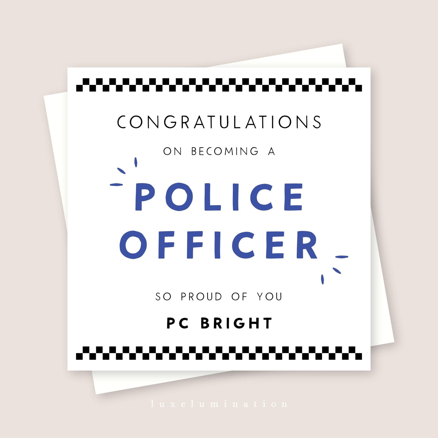 Personalised Police Officer, Congratulations Card