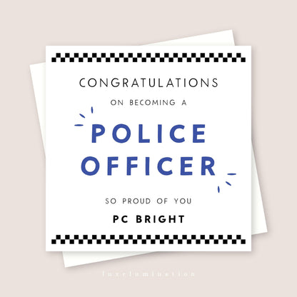 Personalised Police Officer, Congratulations Card