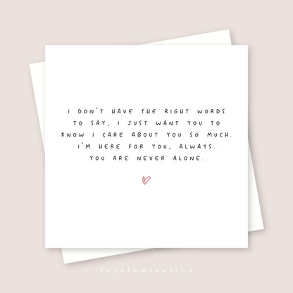 I don’t have the right words to say Card