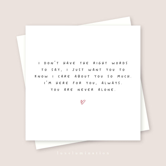 I don’t have the right words to say Card