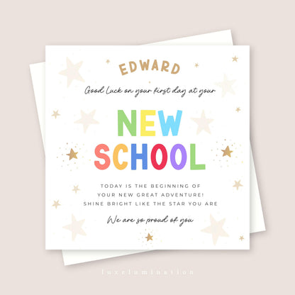 Good Luck on your first day at your New School Card