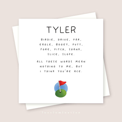 Personalised Golf Lover Greeting Card