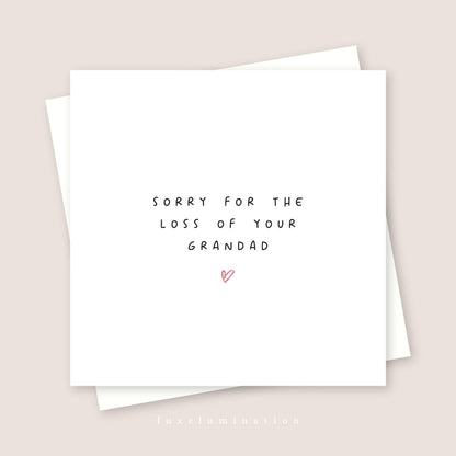 Sorry for the loss of your Grandad Card