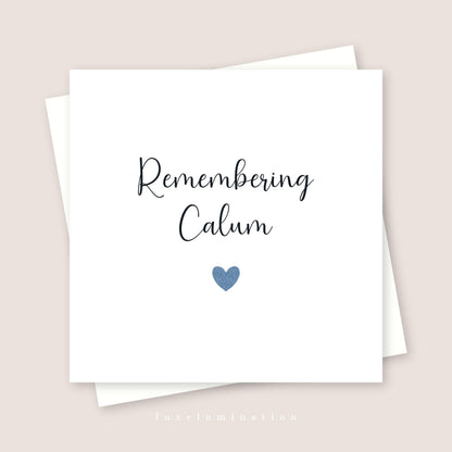 Personalised Remembrance, Memorial Card