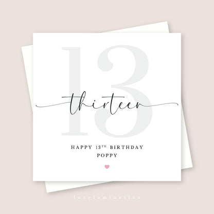 Personalised 13th Birthday Card