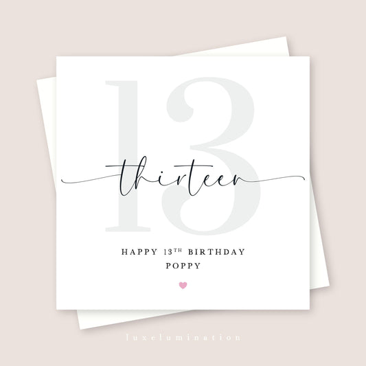 Personalised 13th Birthday Card