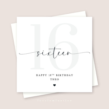 Personalised 16th Birthday Card