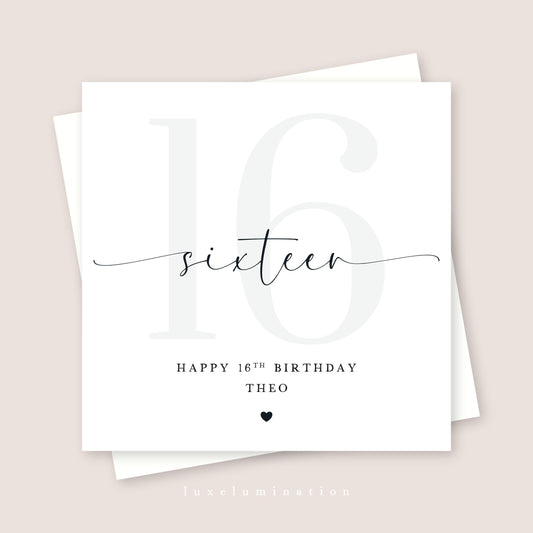Personalised 16th Birthday Card