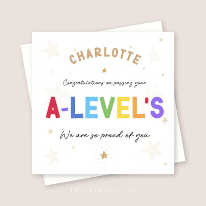 A-Levels Well Done, Passed Exams Card.