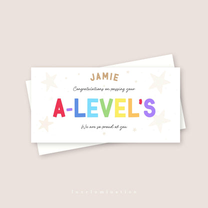 Congratulations on Passing A Levels - Money Wallet Gift Envelope
