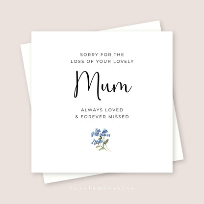 Loss of Mum Bereavement Card