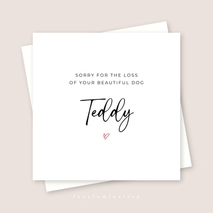 Personalised Dog Loss Sympathy Card