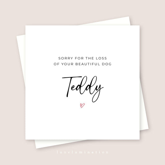 Personalised Dog Loss Sympathy Card