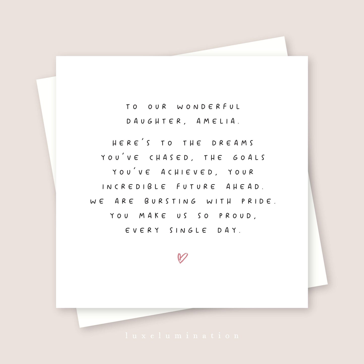 Proud of you Daughter Personalised Card