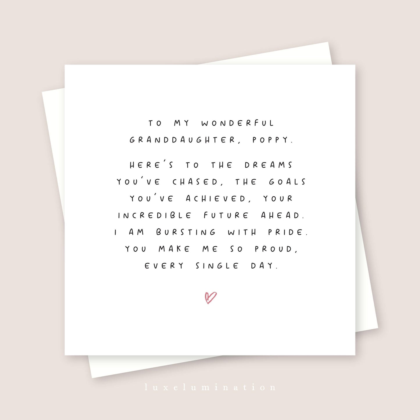 Proud of you Granddaughter Personalised Card