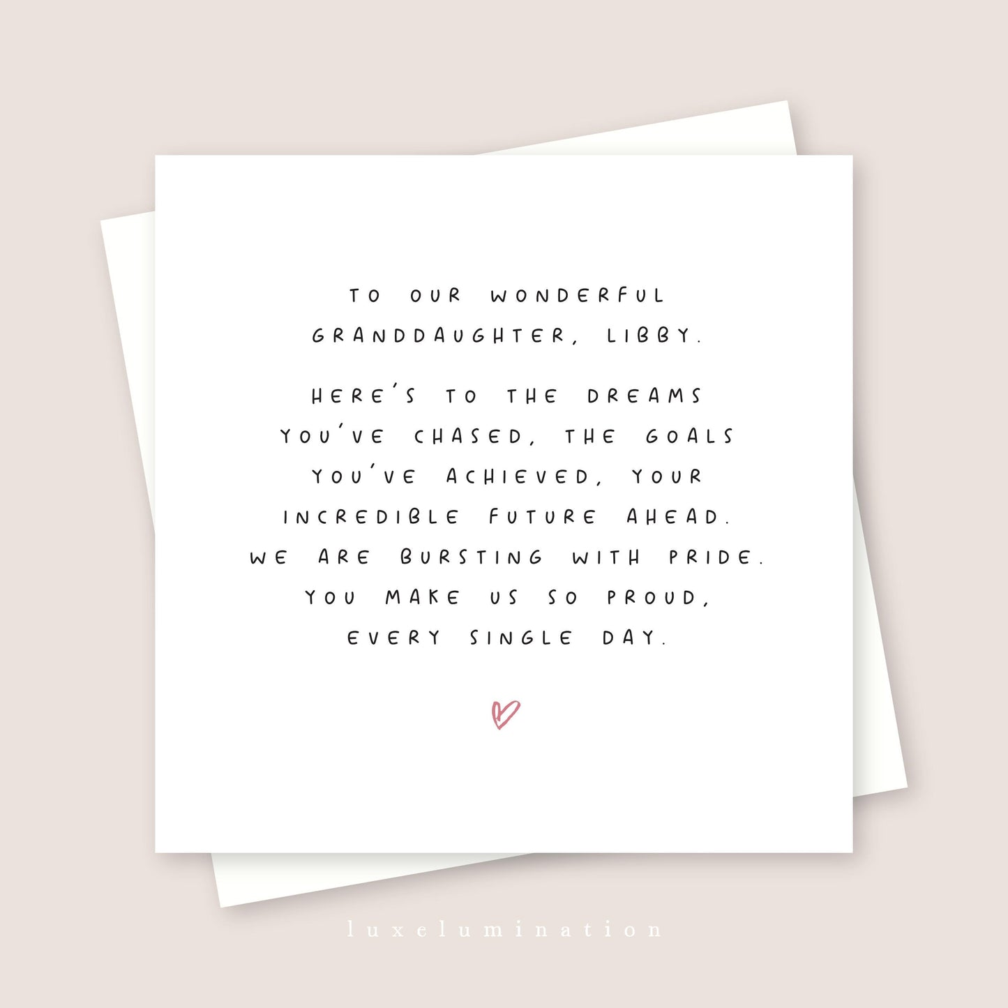 Proud of you Granddaughter Personalised Card