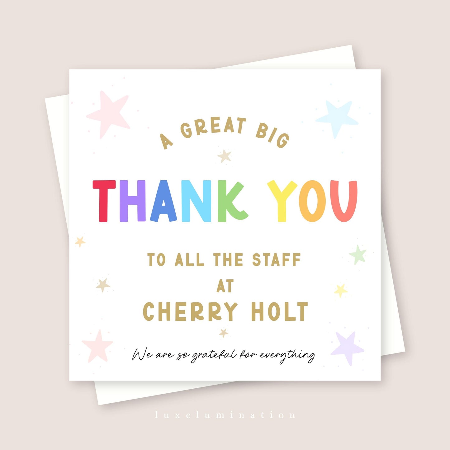 Thank you to all the Staff Personalised Card