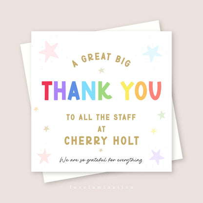 Thank you to all the Staff Personalised Card