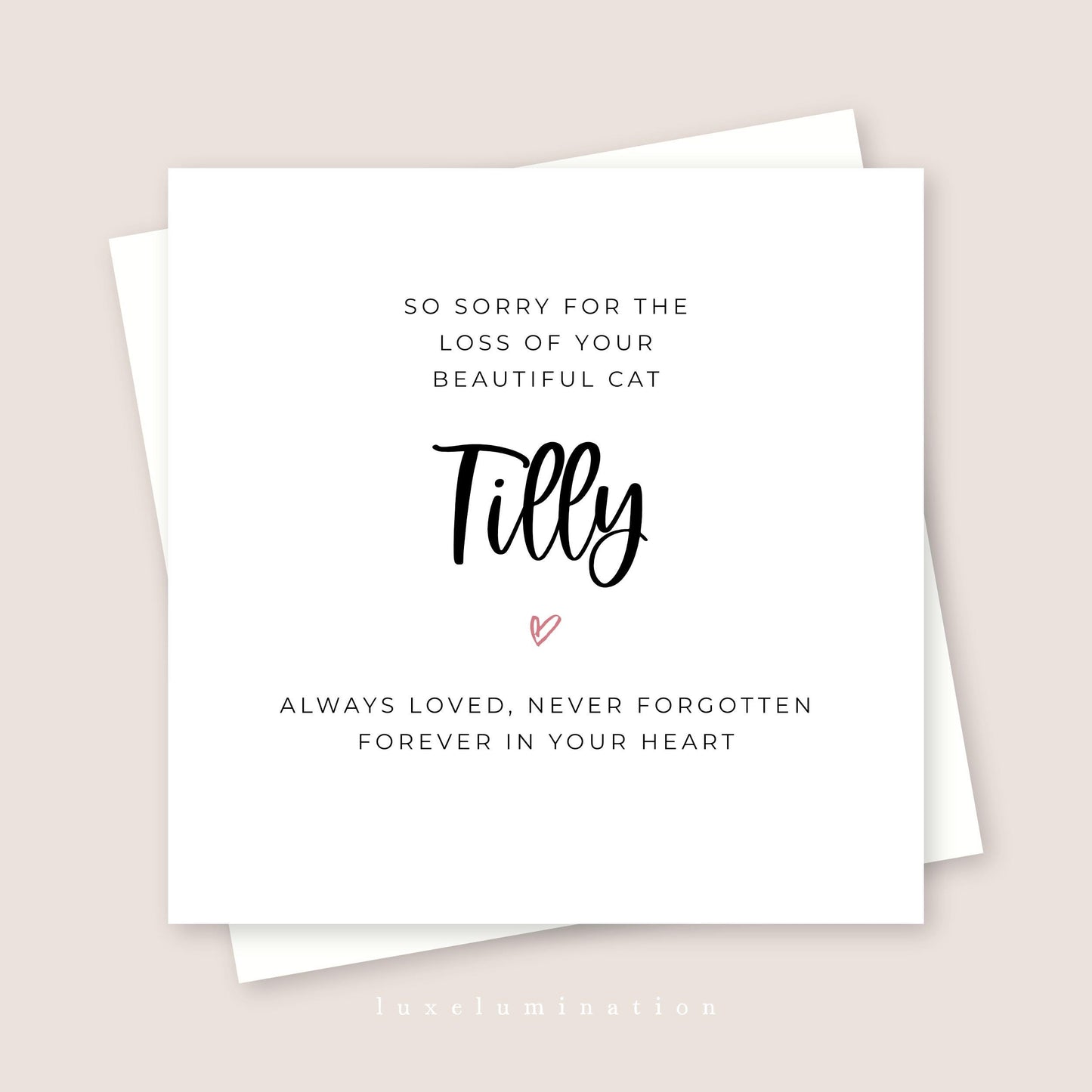 Personalised Cat Loss Sympathy Card