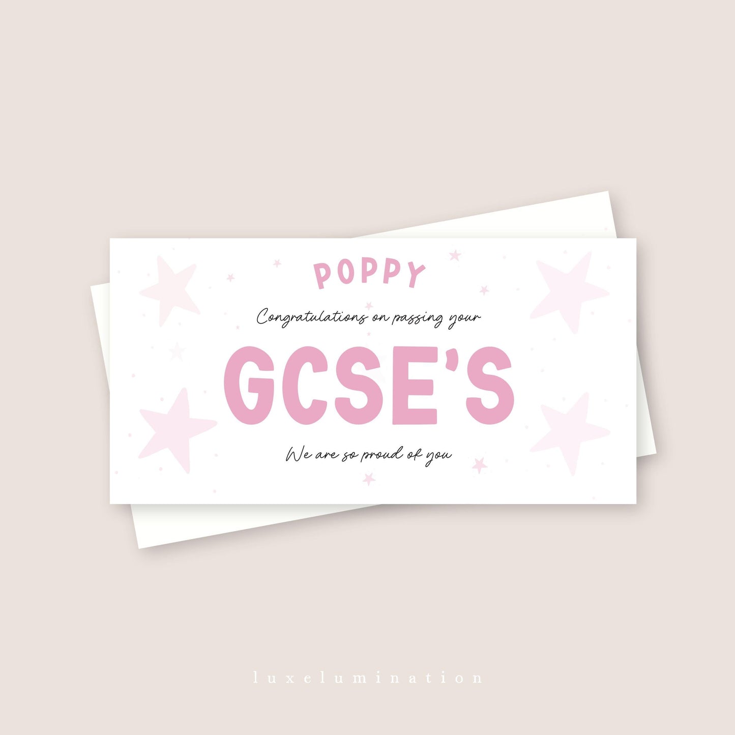 Congratulations on Passing GCSE's - Money Wallet Gift Envelope