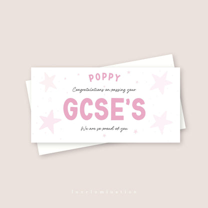 Congratulations on Passing GCSE's - Money Wallet Gift Envelope