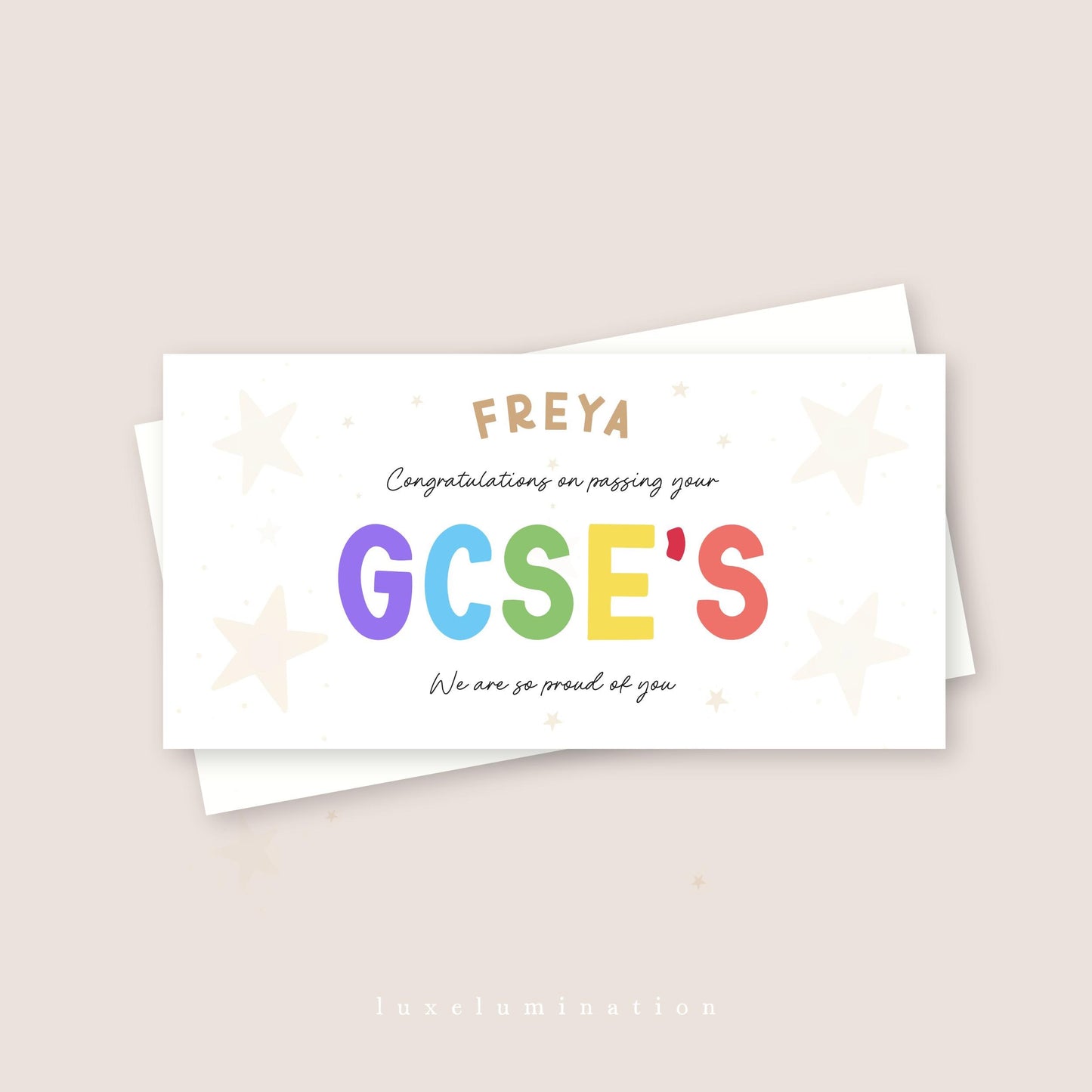 Congratulations on Passing GCSE's - Money Wallet Gift Envelope