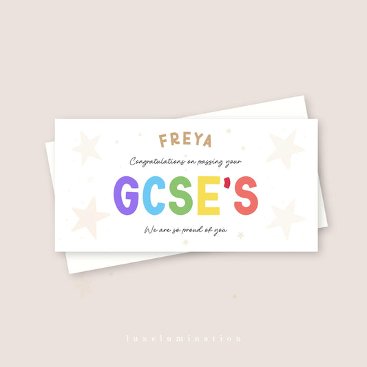 Congratulations on Passing GCSE's - Money Wallet Gift Envelope